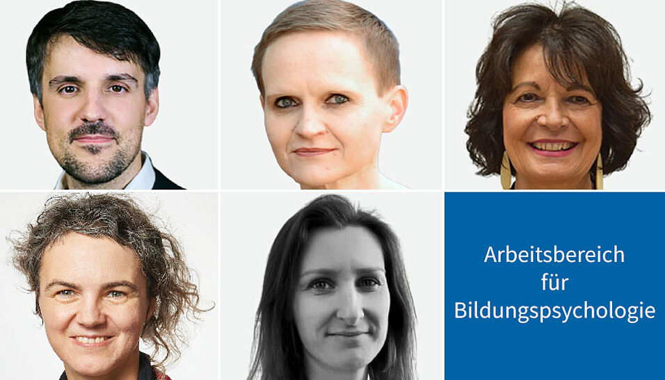 Portraits Marko Lüftenegger, Barbara Schober, Christiane Spiel, Monika Finsterwald, Elisabeth Pelikan